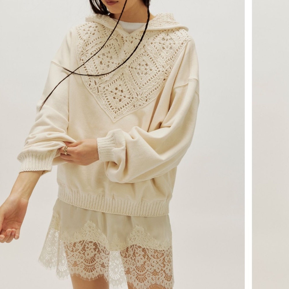 Free People Jocelyn Crochet Hoodie, XS